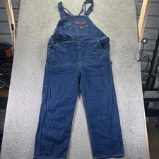 Dickies Bib Overall Men XL Blue Cotton Denim Straight Relaxed Workwear Carpenter