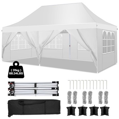 10x20FT Pop-up Canopy Heavy Duty Party Tent Outdoor Waterproof Commercial Gazebo