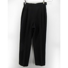 VINTAGE Pendleton Pants Women 6 Petites Black Virgin Wool Pleated Trousers USA