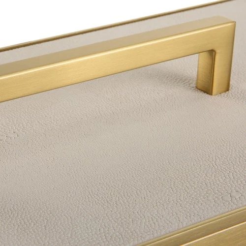 Uttermost 18110 Wessex 14 inch Classic Brass and White Faux Shagreen Box - Picture 6 of 8