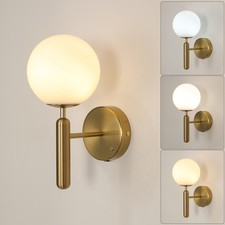 Wall Lamp Wall Sconce Light Dimmable Glass Lampshade Gold Bedroom Living Room 2W