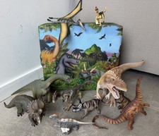 Awesome Mostly Schleich Dinosaur LOT  Triceratops Pterodactyl T-Rex Dino Bin