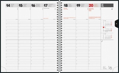 BRUNNEN Kalender Buchkalender 2027 Modell 761 Folie 2 Seiten/ 1 Woche Wire O