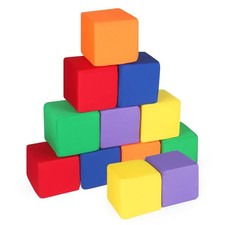 Foam Blocks for Toddlers 1-3, 12 PCS 5.5 inch Foam Soft Cubes for Kids, Colou...