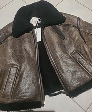 Acne Studios Lammfelllederjacke Gr 40 Braun Schwarz Mit Etikett Np 2300.-€