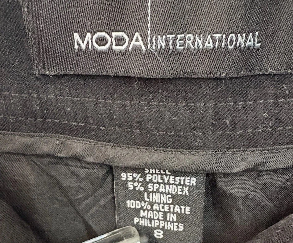 Mujer’s Falda Lápiz Negra Moda Int’l Talla 8 Botones Preppy Gótico Gorpcore Oficina Foto 4 de 4