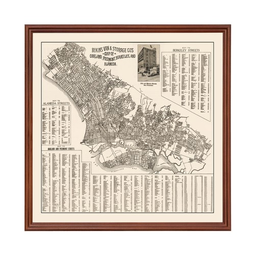 Alte Karte von Oakland, ca 1920 - Vintage Oakland California Art - Bild 1 von 29
