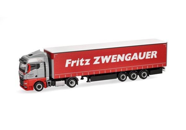 "Herpa 1:87 319911 Man Tgx Gm Gardinenplanen-Sattelzug \"Zwengauer\" Neu Ovp"-image