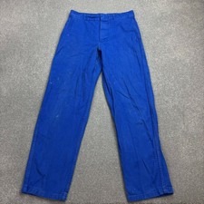 VINTAGE French Trousers Adult 29x30 Blue Work Wear Distressed Chore Utility Mens