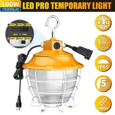 NEW 100 Watt LED Temporary Work Light Linkable Projects Jobsite Lighting 15000LM