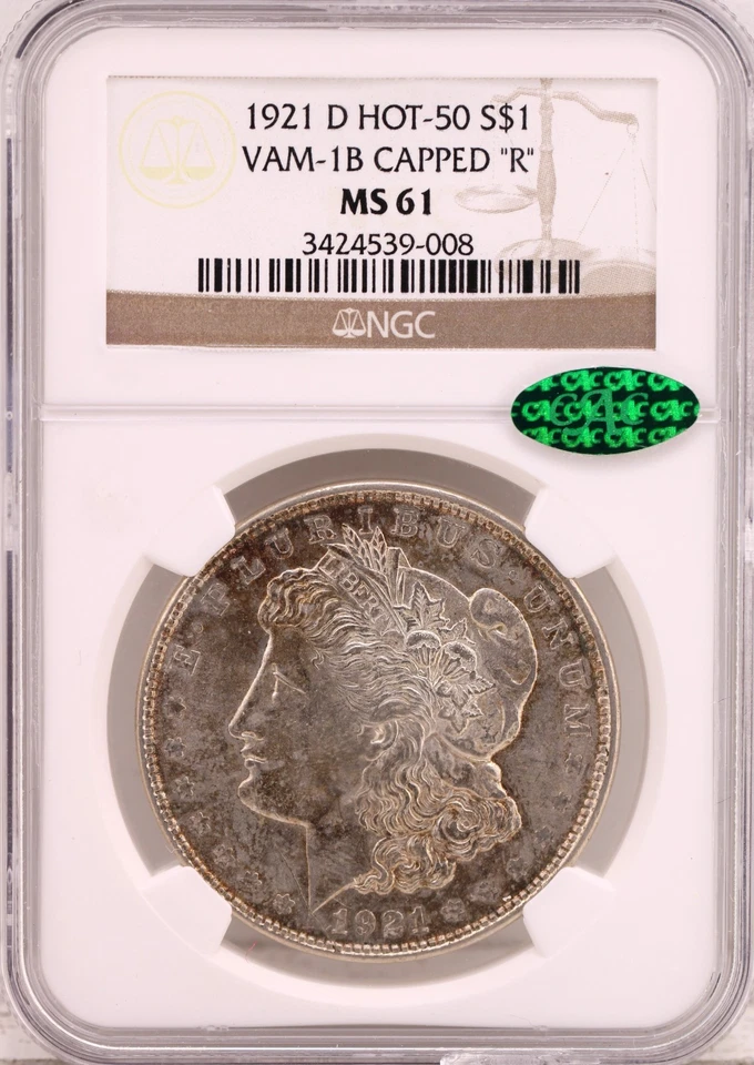 1921-D Morgan $1 NGC MS 61 CAC VAM 1B "Capped R". (HOT 50) - Image 2 of 4