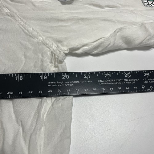 Lauren Moshi Damen M LS Knopfleiste Viskose Ösen Ball Patch Bluse Top weiß - Bild 5 von 8