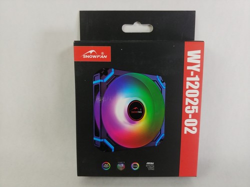 Lot of 2 New Snowfan 120 mm Computer Case RGB Fan Cooling Fan Blue WY-12025-02