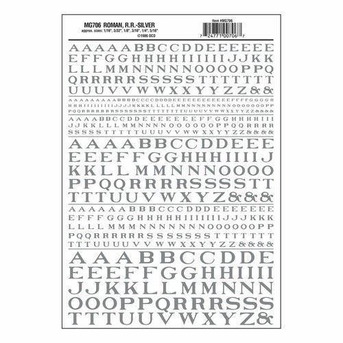 Roman RR Silver Dry transfer Woodland Scenics MG706
