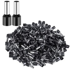 200 PCS AWG 8 Wire Ferrules Insulated Copper Crimp Pin Terminals Black