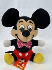 Vintage Disney World Mickey Mouse Plush 7 1970's W/Tags Walt Disney Productions