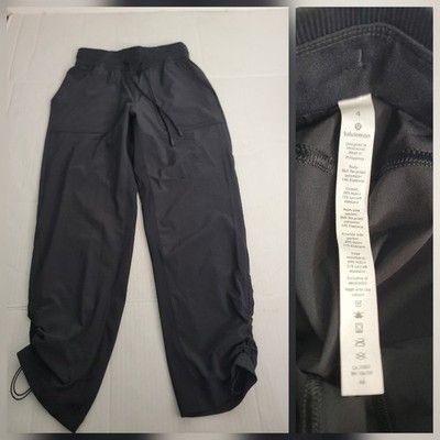 Lululemon Beyond the Studio Pants Womens SZ 4 Black  Drawstring 25'' Athletic