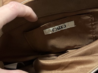 Cato Brown Shoulder Bag with Studded and Zipper Accents Gold Hardware