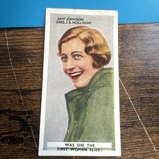 1935 Godfrey Phillips In The Public Eye #43 Amy Johnson Tobacco Cigarette Card