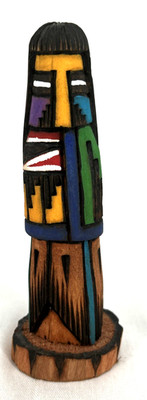 Nancy Woodman Navajo Langhaar Shalako Kachina Holzpuppe Figur 6 Zoll