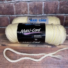 Vtg 2 Skeins Maxi-Cord Polypropylene Macrame Cord 100yd Twisted Pastel Yellow