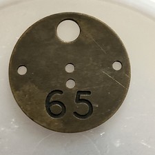 Original Welsh Colliery Pit Check Welsh Miners Lamp Tally. Rare Check.