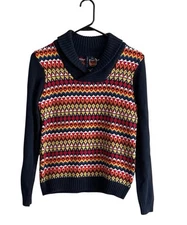 NWT Janie and Jack Fair Isle Shawl Collar Sweater Multicolor Boys Sz 8
