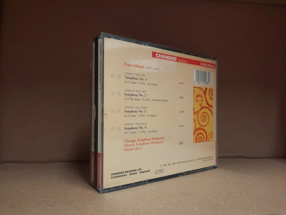 4 CD Schmidt Chicago Symphony Detroit Symphony Neeme Järvi Complete Symphonies - Bild 2 von 3