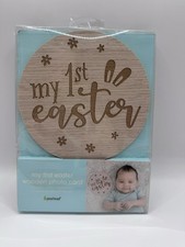 My First Easter Wooden Photo Prop Sign Pearhead Baby Milestone Plaque New