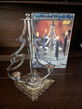 Versilberter Kerzenständer Tannenbaum – Adventskranz Stil – ohne Kerzen