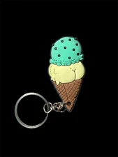 Butts On Things Keychain Flexible. Ice Cream Cone