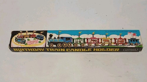NEW Vintage Plastic Circus Train with Animals Birthday Candle Holder + Candles - Imagen 5 de 5