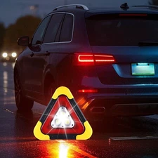 Car Emergency Triangle Warning Light Multi-Function LED Light Solar Foldable US