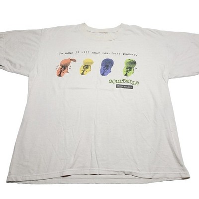 Vintage 90s Sourballs Candy Hiram Walker Promo T Shirt XL Liqueur