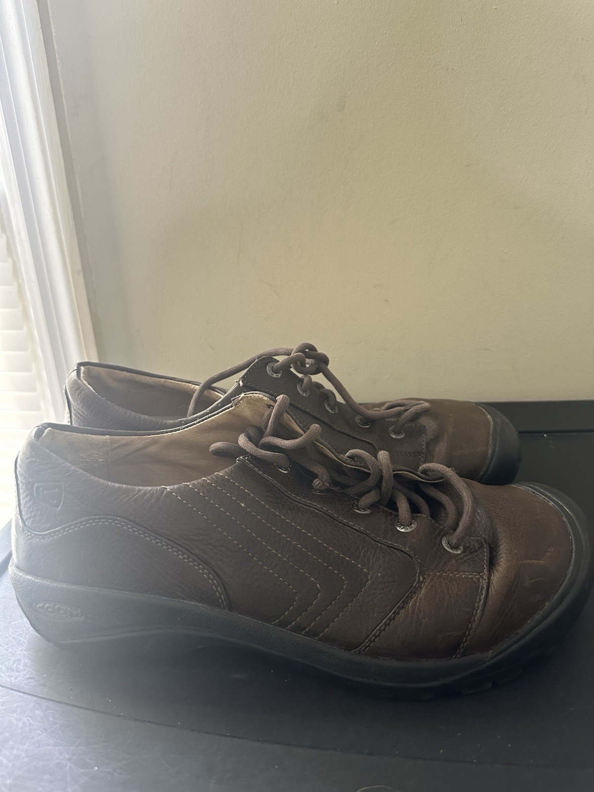 Scarpe mocassino Oxford Keen Alki in pelle da uomo taglia 13 marrone casual comode