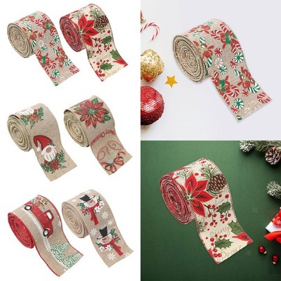Weihnachtsband Dekoration Girlande Sackleinen Band für Feiertage Party Favor