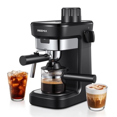 Espresso Machine 6 Bar, Rich Crema Coffee Maker, Auto Pressure Relief, Compac...