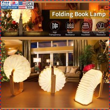 Wooden Book Lamp, Folding Mood Light, USB Rechargeable Novelty LED Night Light