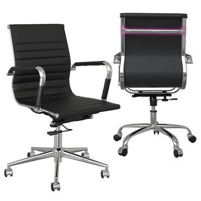 Ergonomic Mid-Back PU Leather Executive Office Chair for Conferences