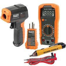 Klein Tools 4 Piece Electrical Test Kit Digital Multimeter Voltage Tester Ir ...