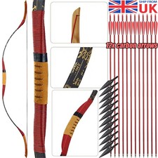 20-50lbs Traditional Recurev Bow Handmade Horsebow Archery Target Hunting Arrows