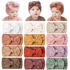 Prohouse 12 Pack Baby Nylon Headbands Hairbands Hair Bow Elastics Handmade Hair