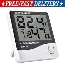 Thermometer Indoor Digital LCD Hygrometer Temperature Humidity Meter Alarm Clock