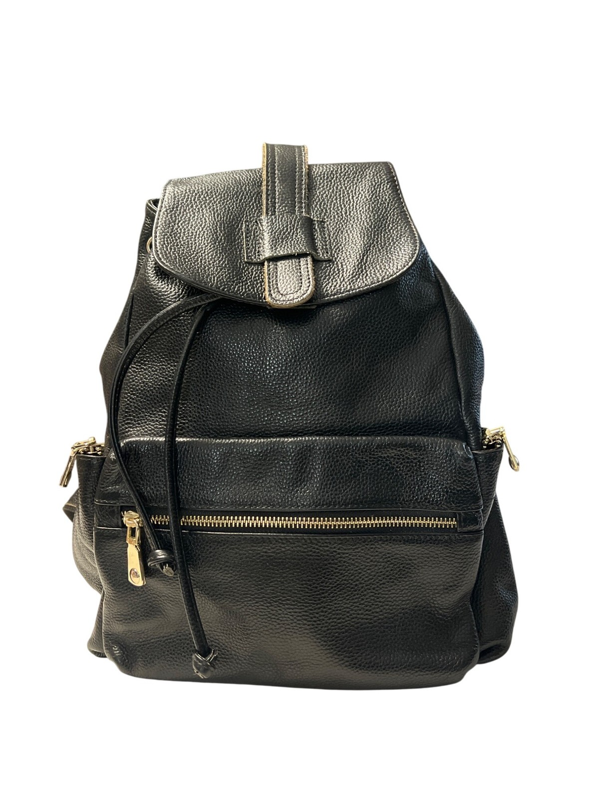 Black Pebbled Leather Backpack - image 1