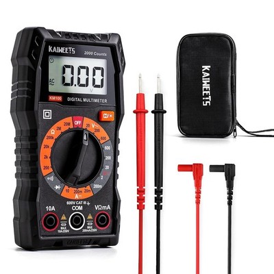 Digital Multimeter with Case - Versatile AC/DC Volt Amp Tester for Home & Auto