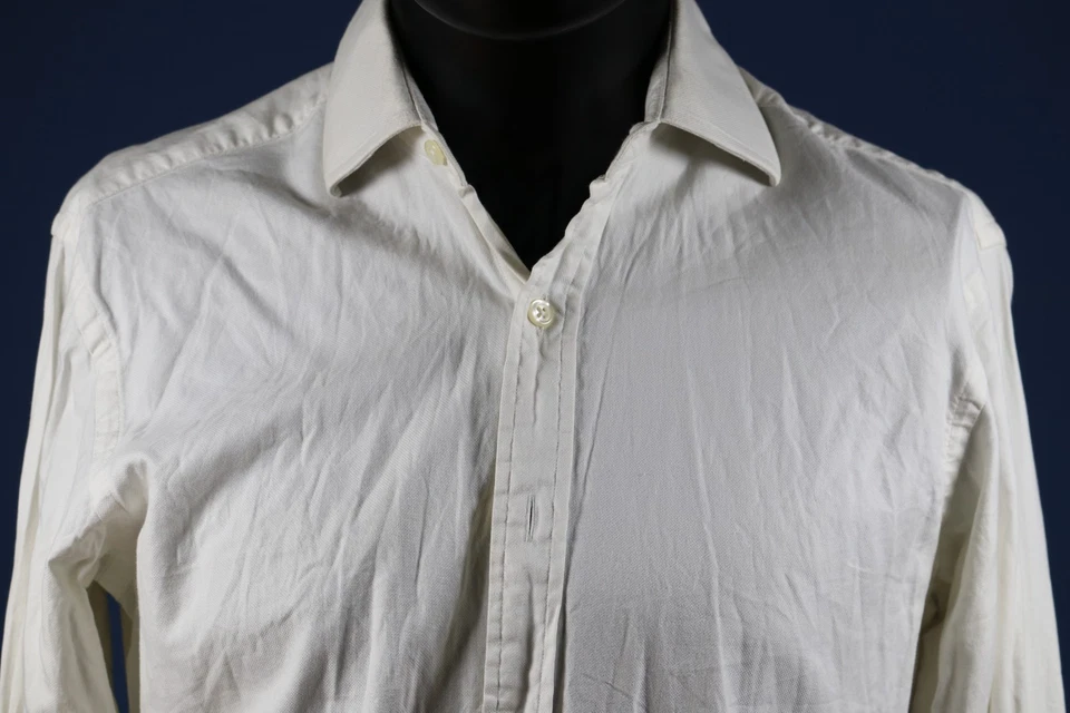 TM Lewin Men’s French Cuff Two‑Fold Cotton White Dress Shirt 14.5 33.5 85cm 40" - Image 3 of 4