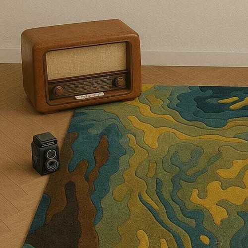 Modern Design Hand Tufted Living Room Kitchen Hall Cut Pile Pure Wool Soft Rugs. - 第 4/4 張圖片