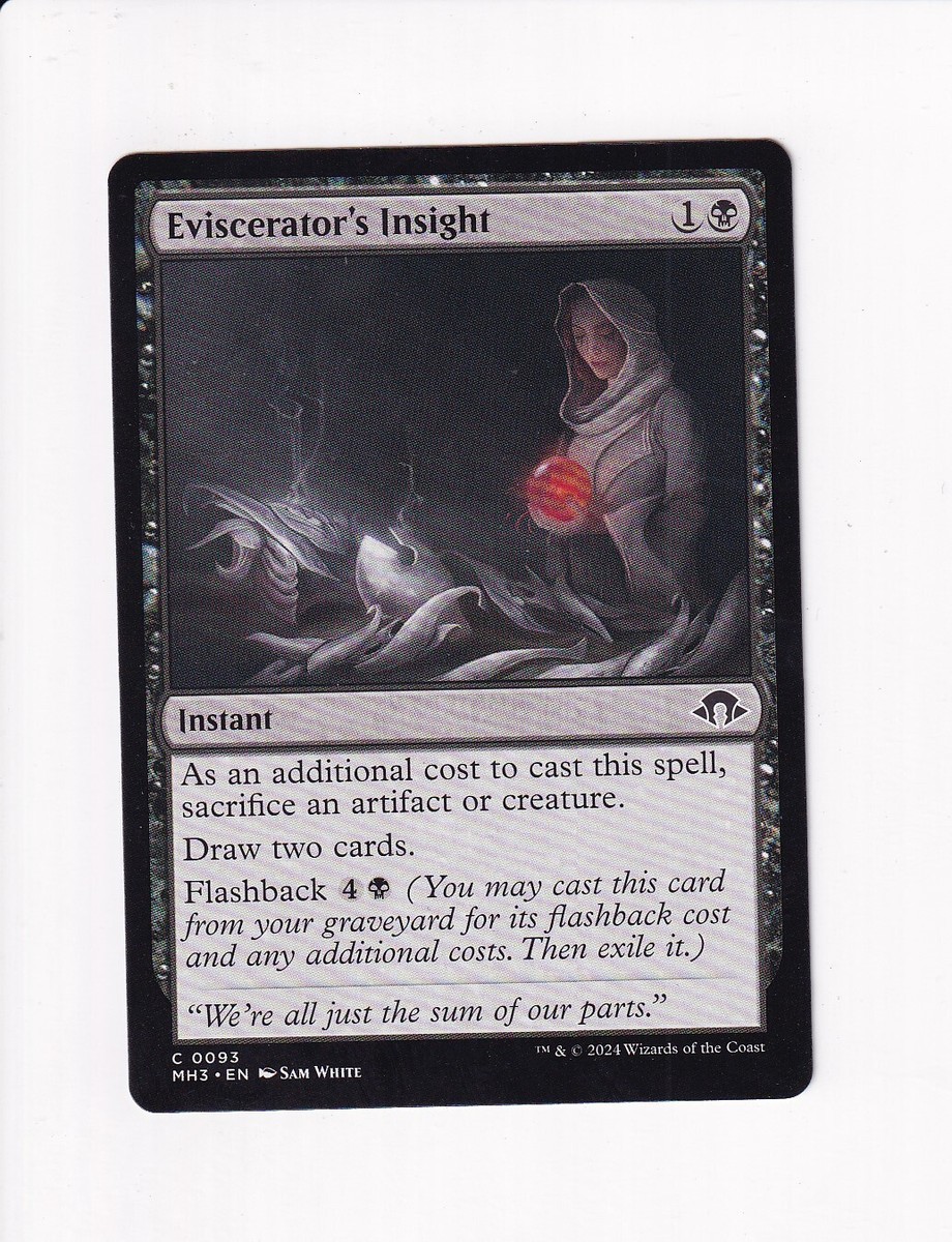 mtg modern horizons 3 card prices MAGIC THE GATHERING MTG MODERN HORIZONS III MH3 C EVISCERATOR'S INSIGHT (#3)