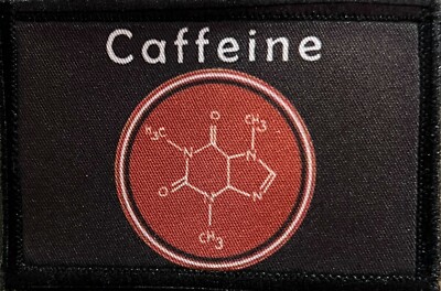 Caffeine Molecule Morale Patch 2x3'' Tactical Military USA Hook 
