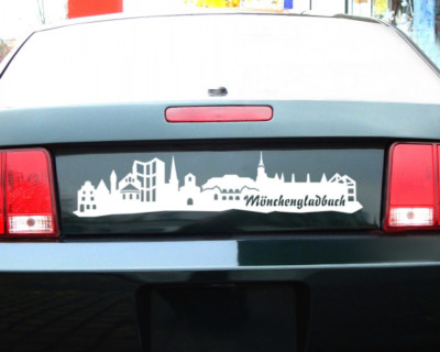Samunshi Autoaufkleber Mönchengladbach Aufkleber Skyline   25 Farben 7 Größen 